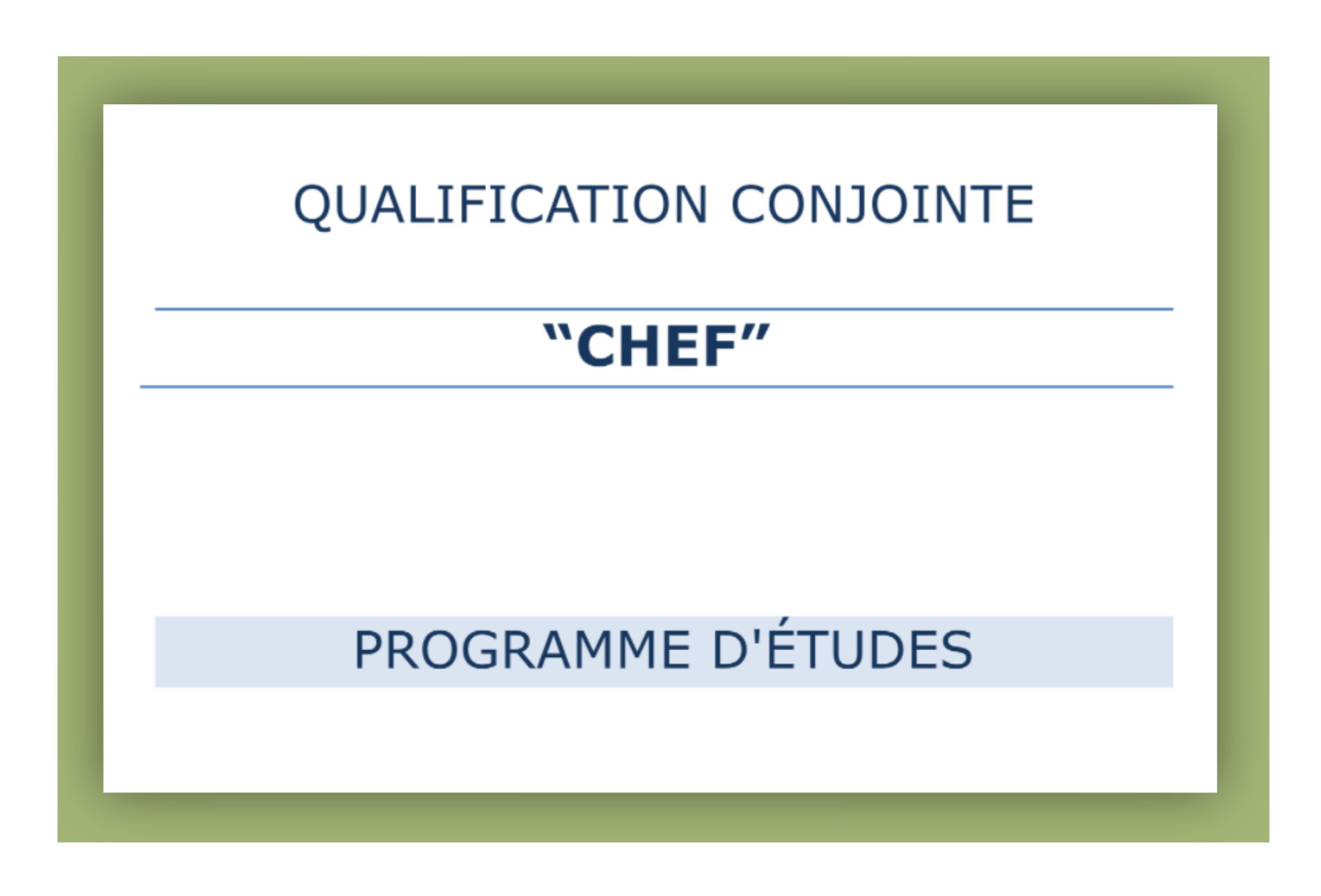 Programme d'études