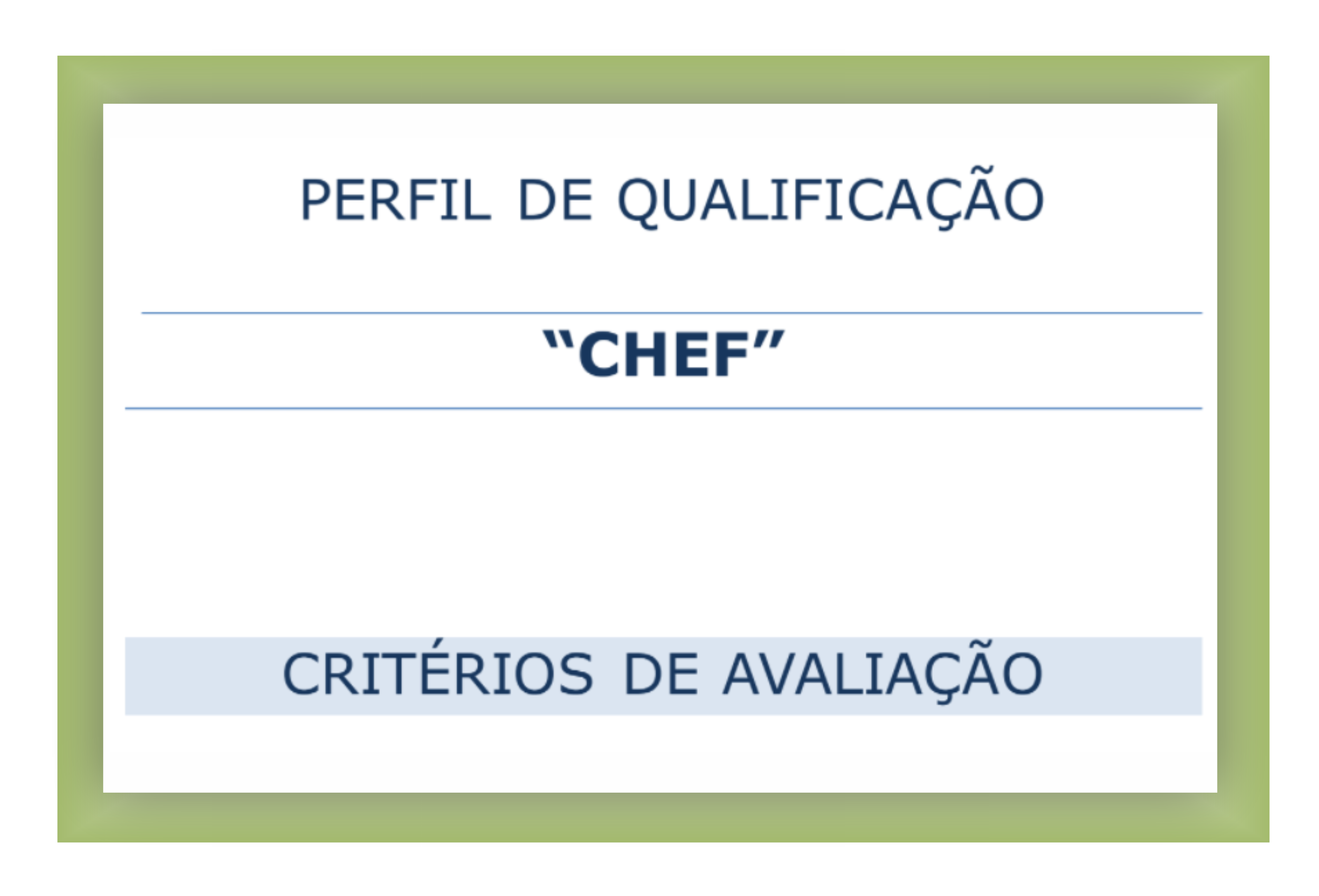 Critérios de avaliação